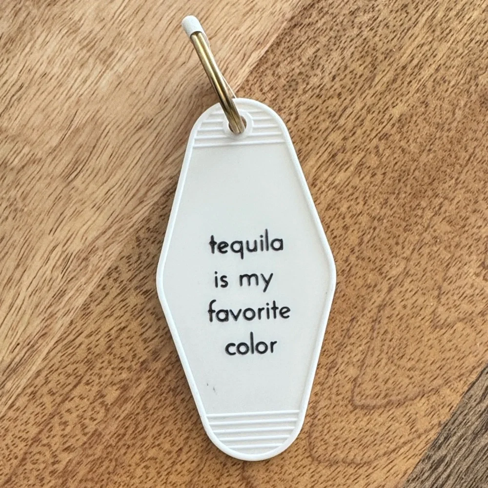 White Keychain with Fun Quote